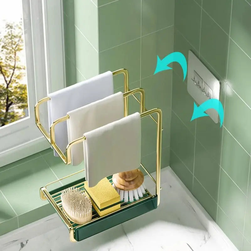 Golden Sink Silverware Wall Kitchen Holder